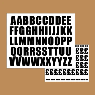 ORACAL Kleine Vinyl Buchstaben Aufkleber Blatt schwarz weiß rot blau für Schilder Werbetechnik