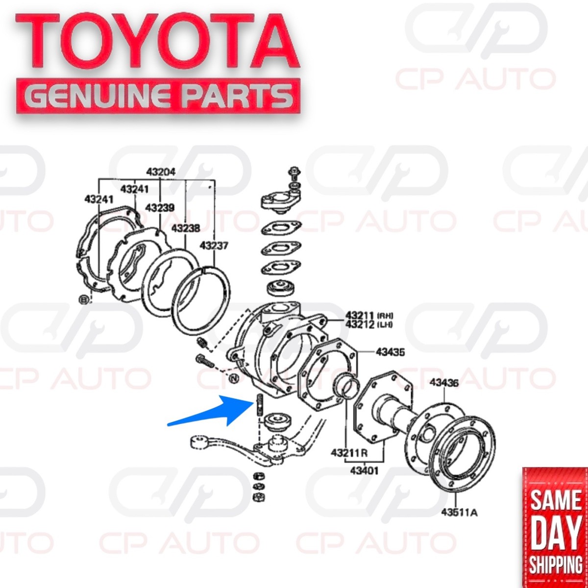 69 - 80 TOYOTA LAND CRUISER FJ40 FJ42 STEERING KNUCKLE STUD BOLT