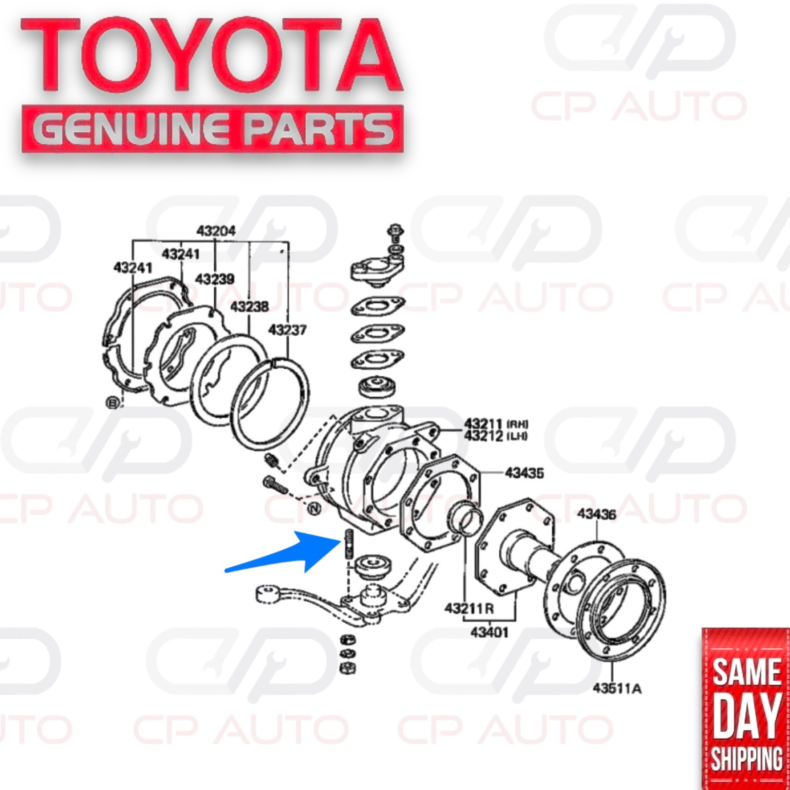 こつぶ 93 - 97 TOYOTA LAND CRUISER FZJ80 STEERING KNUCKLE STUD BOLT QTY 1