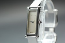 [Exc+5] Gucci 1500L Silver 12mm White Dial Quartz Women's Watch From JAPAN