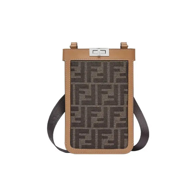 FENDI Peekaboo Shoulder Strap Cotton Phone Case Large Men's 7.2x0.6x5 in