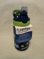 Contigo Kids Aubrey Water Bottle 14 Oz Blue BPA FREE Easy Clean Push Button Open