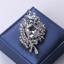 Men Brooch Vintage Crystal Rhinestone Wedding Party Luxury Women Corsage