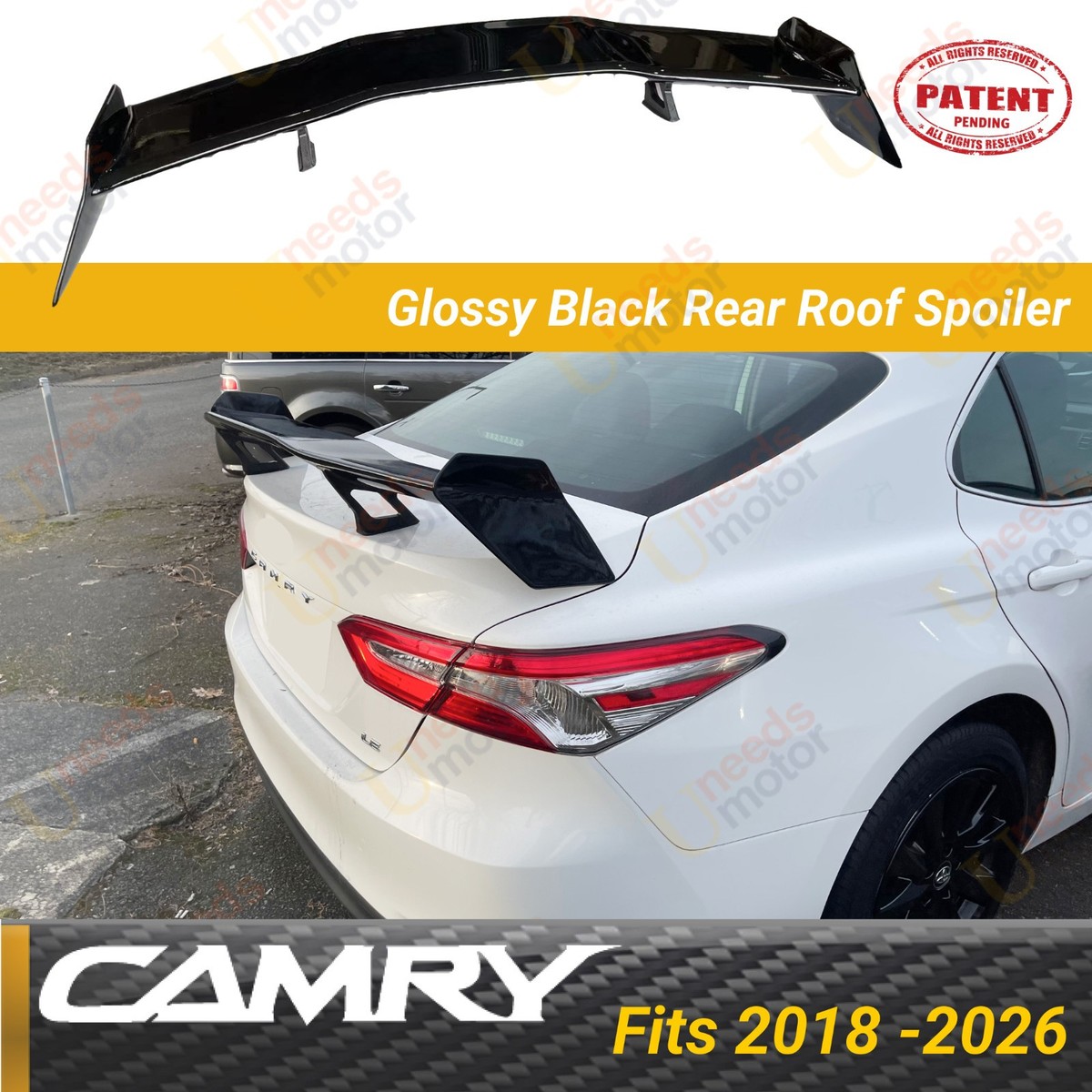 For Toyota Camry 2018-2026 JDM GT VIP Style Glossy Black Rear