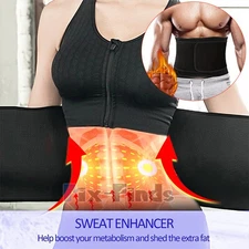 Sweat Waist Trimmer Belt Wrap Exercise Slimming Fat Burn Weight Loss Body Shaper