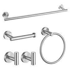 5-Piece Bath Hardware Set Accessories with Towel Bar Towel Hook Toilet Paper Hol