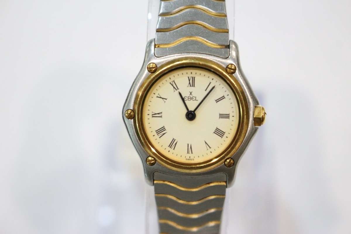 Ebel 1057801 Ladies Stainless Steel Case 18k Gold Bezel Wristwatch