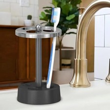 Triune 3-Tone Stainless Steel Toothbrush Holder Compact Multi-Slot Holder Modern