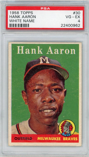 1958 Topps Hank Aaron #30 White Name PSA 4
