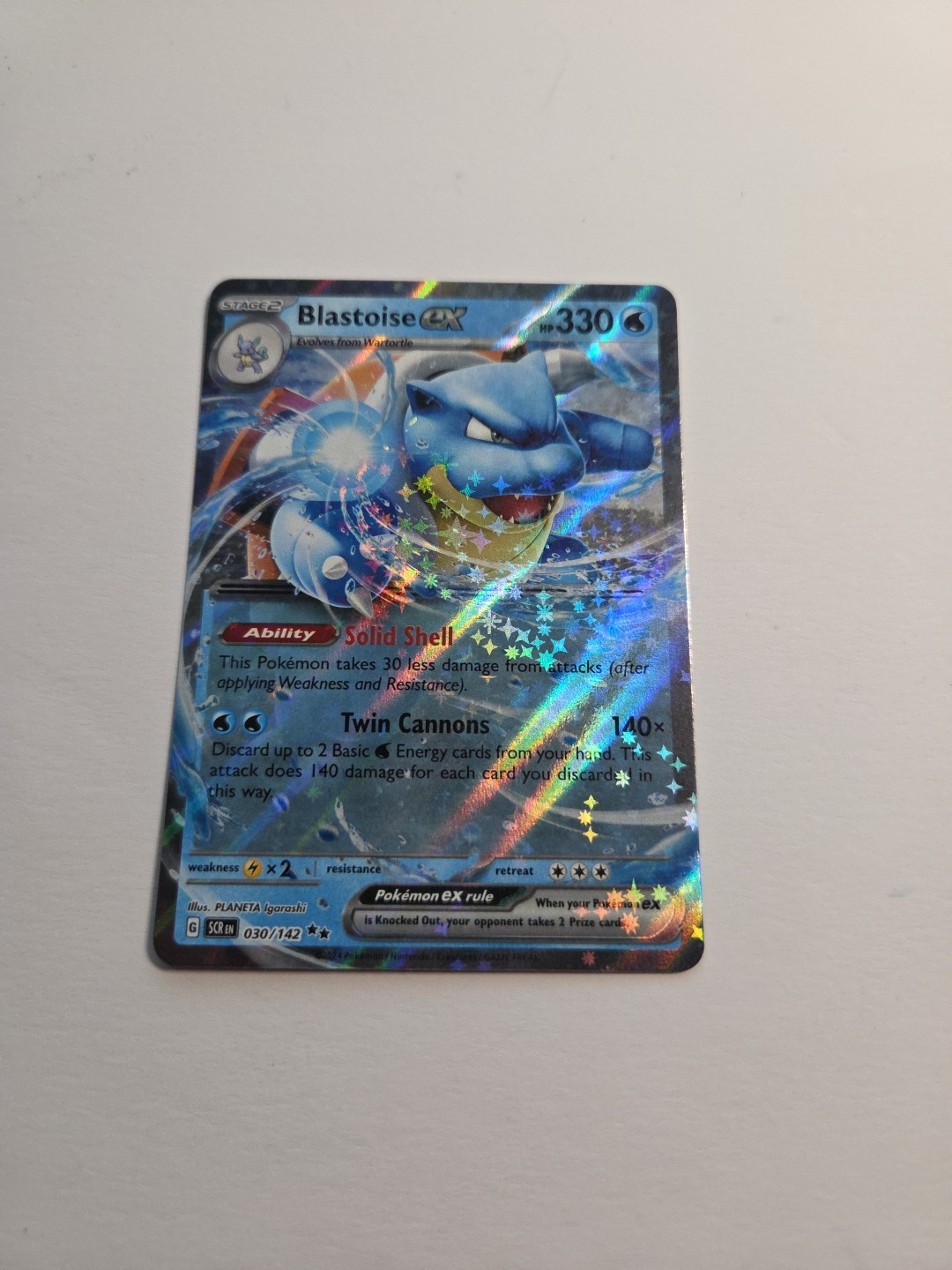 Blastoise ex - Stellar Crown 030/142 Double Rare Pokemon 151 Card NM