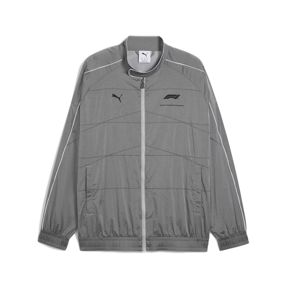 PUMA F1 T7 Oversized Full Zip Track Jacket Mens Grey Casual