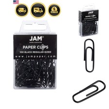 Colorful Standard Paper Clips - Regular 1 Inch - Black Paperclips - 100/Pack