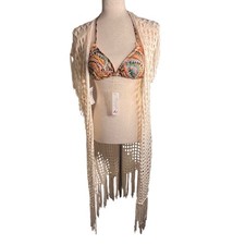 Anthropologie Crochet Swim Cover-Up Cardigan One Size Fits Most