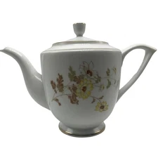 Northridge Fine Porcelain China NTH3 Teapot w/ Lid Yellow Floral Gold Trim