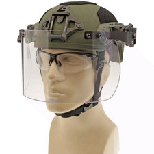 Riot Visor Polycarbonate Face Shield for III-A Ballistic Helmet Clamp Mount Clea