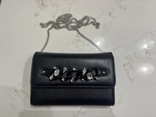 Steve Madden Mini Crossbody Black Wallet With Rhinestones
