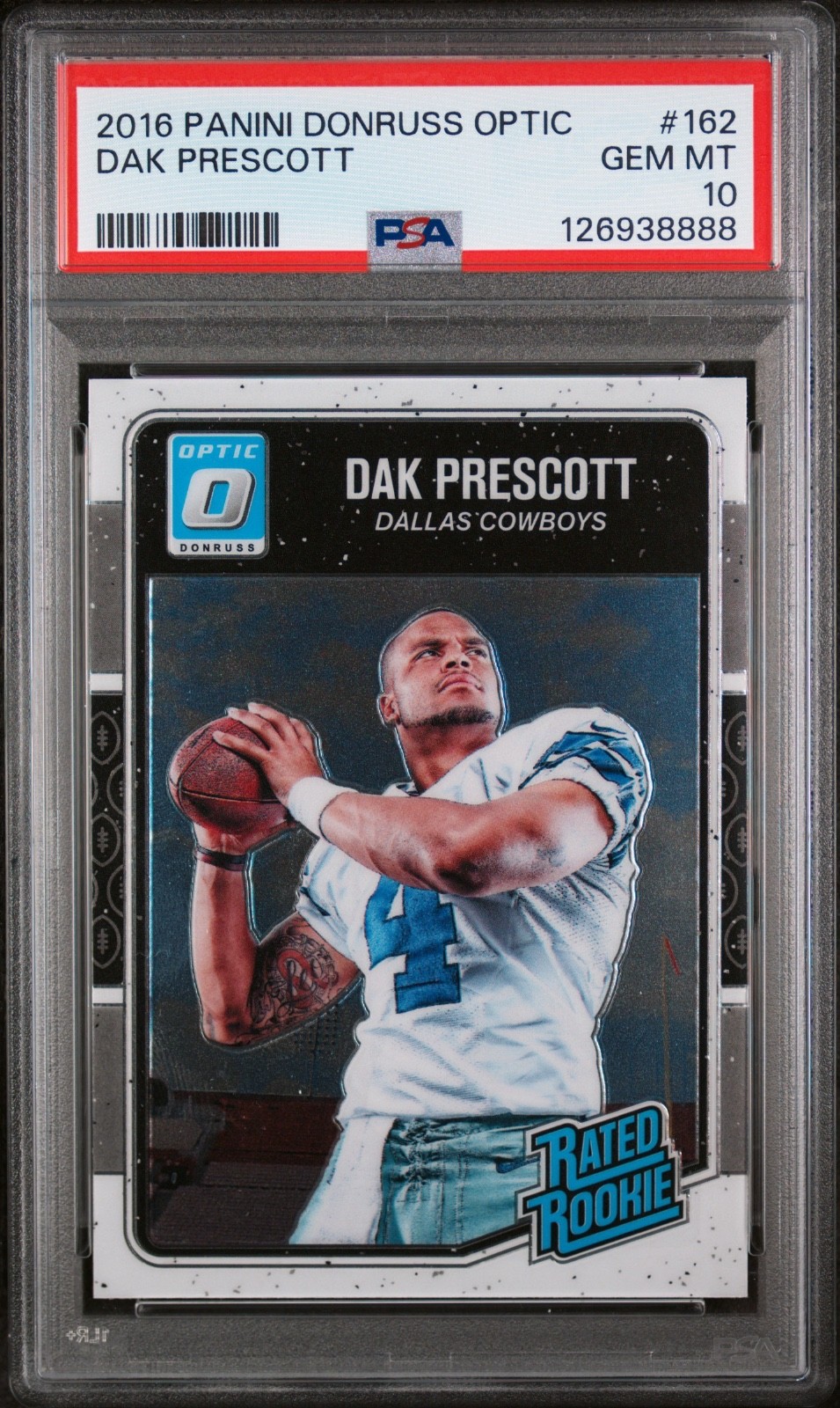 2016 Panini Donruss Optic Rated Rookie #162 Dak Prescott RC Cowboys PSA 10