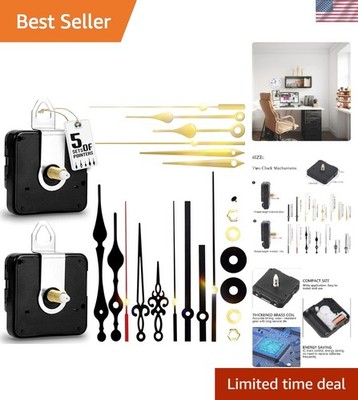High-Quality Quartz Clock Mechanism Set with 5 Hands - No Batteries Included