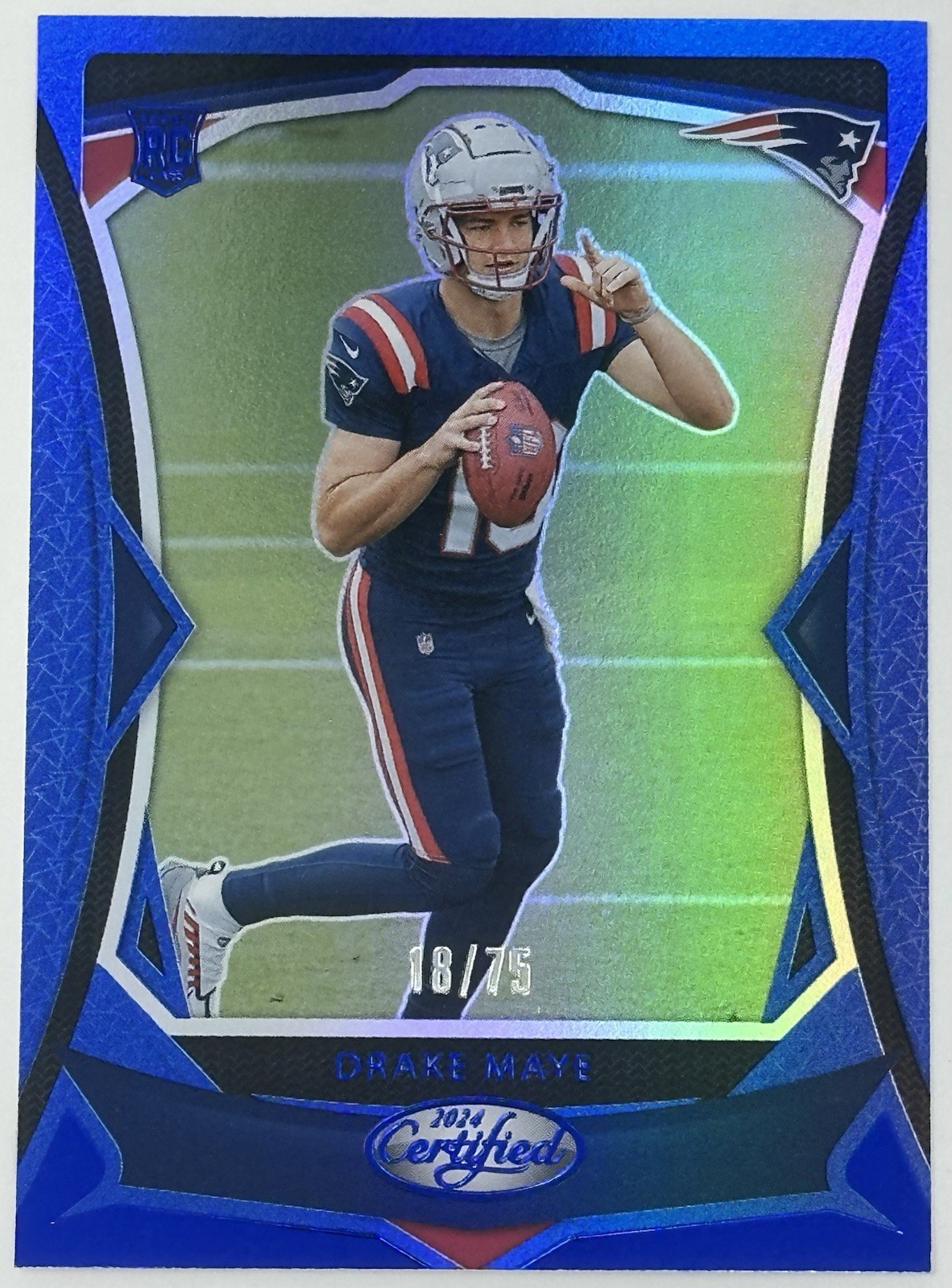 Drake Maye 2024 Panini Certified Rookie Card RC #103 SP Blue Parallel 18/75