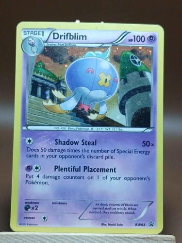 Pokemon HP Black Star Promo Drifblim - BW64 Cosmo Holofoil Card