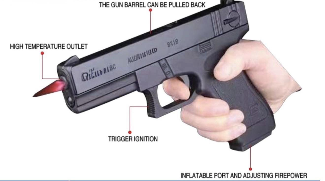 Futuristic Model 17 Gen 5 Gun Jet Torch Lighter Slide Action Series 9X19 1:1 big