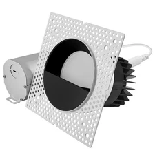 LUXRITE 4" LED Spotlight with Wall Washer Trim 25W 2000LM 5CCT 60° White + Black
