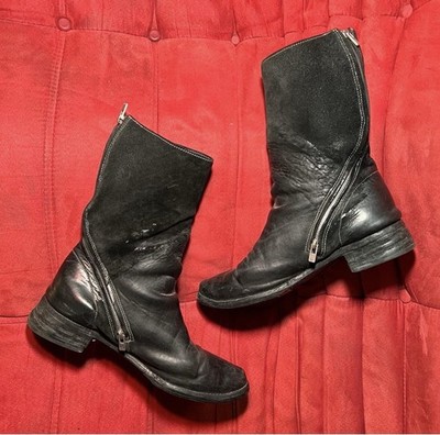 CAROL CHRISTIAN POELL TORNADO ZIP BOOTS BLACK HORSE LEATHER CCP
