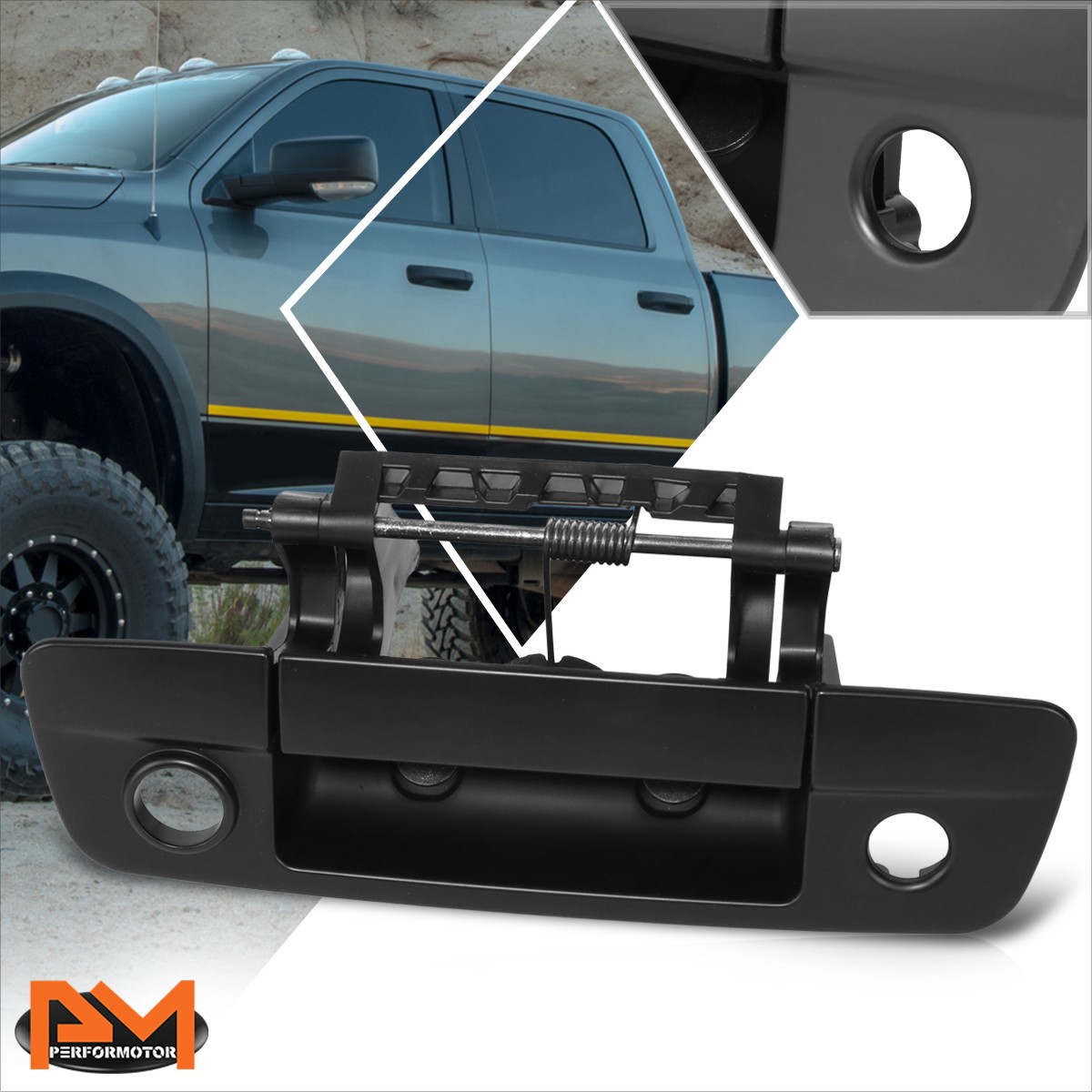 For 2009-2018 Dodge RAM 1500 Chrome Tailgate Handle COVER W/o Key Hole - Foto 2