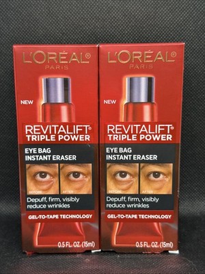 Loreal Revitalift Triple Power Eye Bag Instant Eraser .5 fl oz each. 2 Pack!
