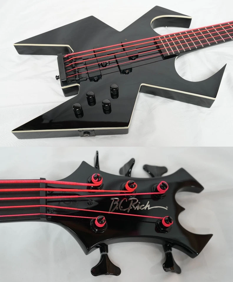 B.C.Rich Widow 5 Legacy Bass Black Through Neck Model String Made In 2008 Safe d - Image 4 of 4