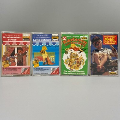 4 Astrid Lindgren Hörspiel MC Kassetten Karussell Lotta, Karlsson, Michel