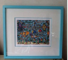 James Rizzi "Something Fishy Going.." 3D Pop Serigraphs Signed Framed ED350 1995