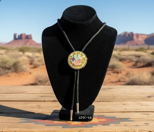 RARE 1991 Southern Callifornia Pow Wow Royal Rangers BLACK Bolo Tie 