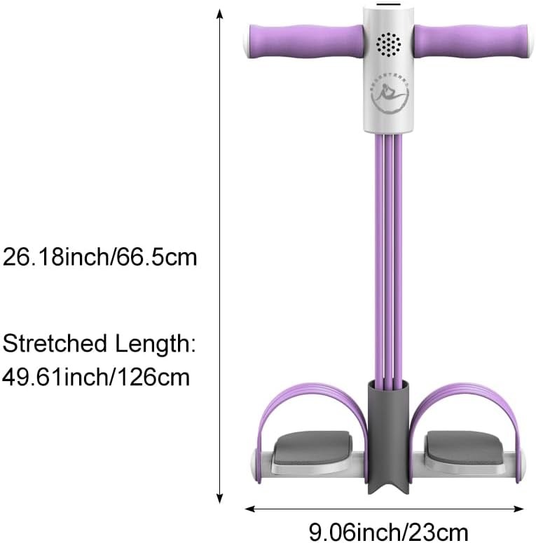 CALIDAKA Multifunction Tension Rope,6 Tube Elastic Yoga Pedal Puller Purple 