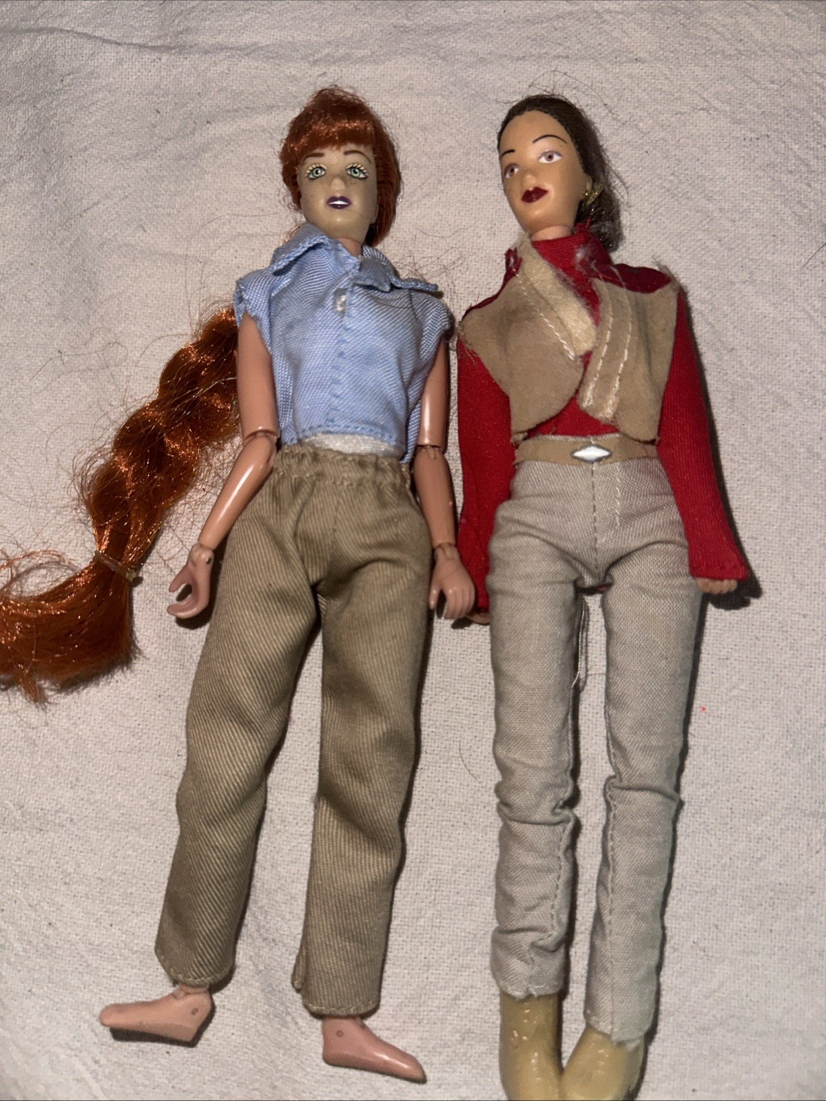 2 Retired Breyer Red /Brown Hair Action Rider Female Doll We