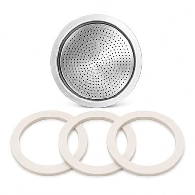Univen 2.5'' Espresso Filter & Gasket Seals for Bialetti 6 Cup