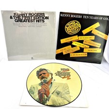 Kenny Rogers Lot of 3 Greatest Hits, Ten Years of Gold, HBO Presents Vinyl Album