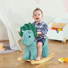 Kids Rocking Horse, Triceratops Shaped Ride on Horse with Realistic Sound