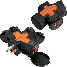 - Multi-Outlet, 3-Way Indoor Outdoor Adapter with Protective Cover, ETL Listed