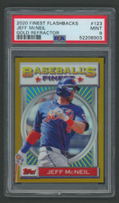 2020 Finest Flashbacks GOLD REFRACTOR Jeff McNeil 123 PSA 9 MINT  01/50