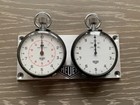 Vintage 58mm Oversize Heuer Stopwatch Set on a Rally Dash Panel 163