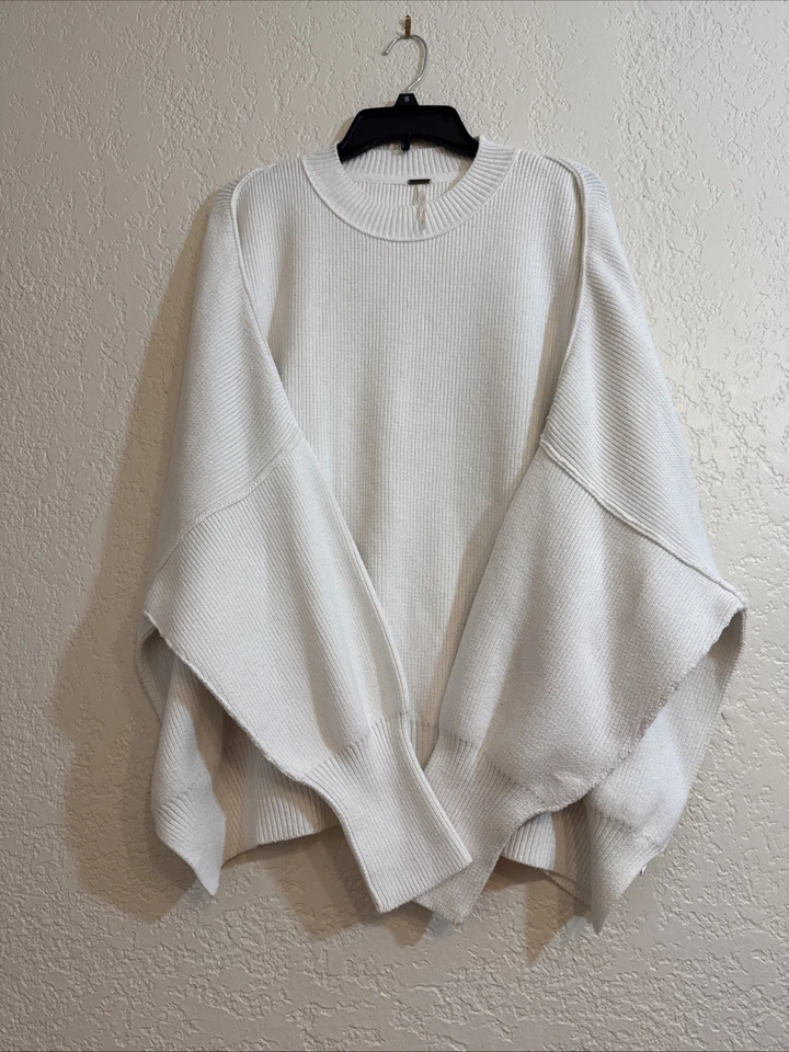 Suéter túnica Free People Easy Street para mujer talla pequeña blanco Foto 2 de 4
