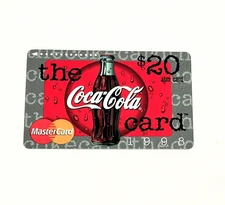 Coca Cola Rare $20. Cash ATM MasterCard Circa 1998 Not Phone Card