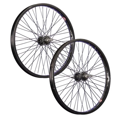 Laufrad 20 Zoll Satz Set BMX Fahrrad Laufradsatz 48 Loch 10mm Vollachse schwarz - Bild 1 von 4