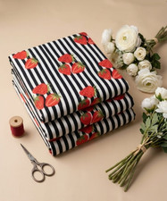 Indian Strawberry Print Cotton Fabric Soft Lightweight Dressmaking Fabric