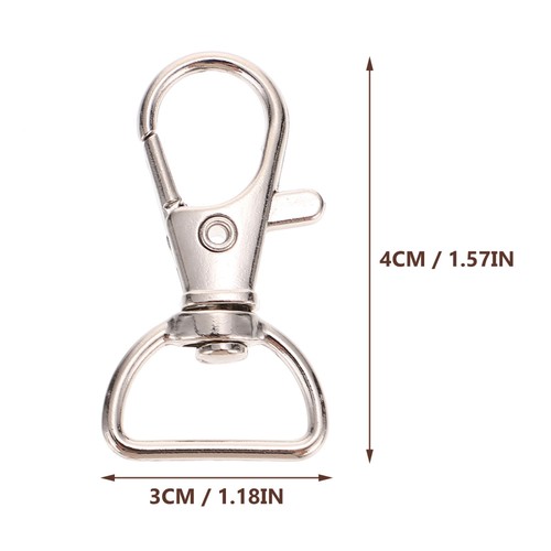 30 Pcs Zinc Alloy Keychain Swivel Clasps Lanyard Snap Hook Lobster Claw - Picture 4 of 12