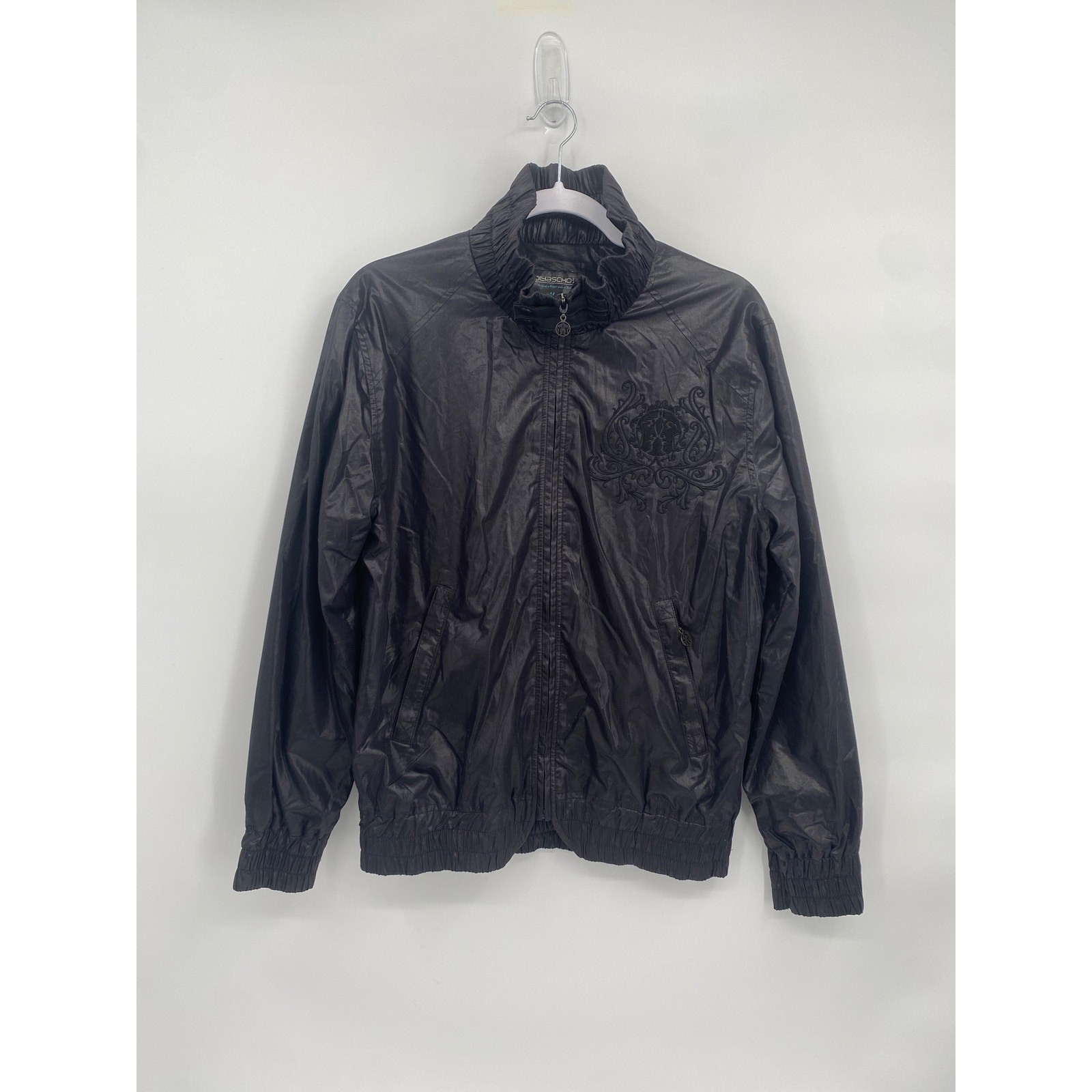 Polyascko 2 Black Collared Jacket Embroidered Ful… - image 1