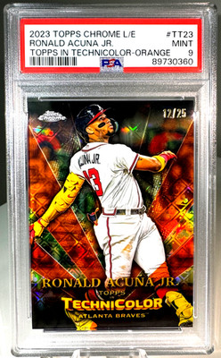 Ronald Acuna Jr 2023 Topps Chrome #TT23 Technicolor *Orange* Numbered /25 PSA 9