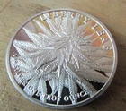 Sativa Marijuana Liberty Leaf 1oz .999 Fine Silver Round, 1 Ounce .999, USA Made
