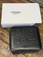 Chanel Beauty - VIP/GWP Black Faux Leather Vanity Box. Embossed w/ CC Products
